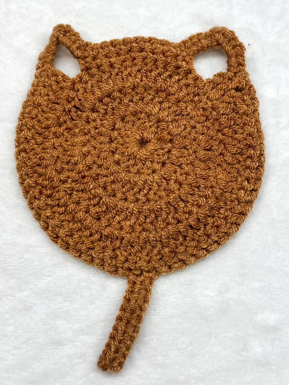 Brown Crochet Cat Coaster – New